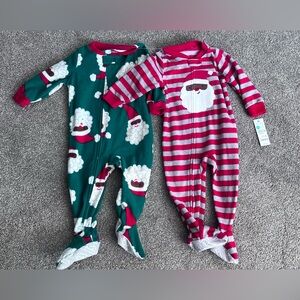 Carters fleece boys Christmas footie pajamas. Set of 2, new with tags. Adorable